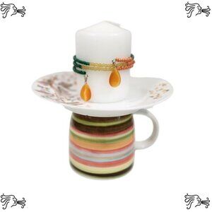 Upcycled Coffee Mug Candle Plant Holder Jewelry Tray, Sponge Soap Dish, Floral